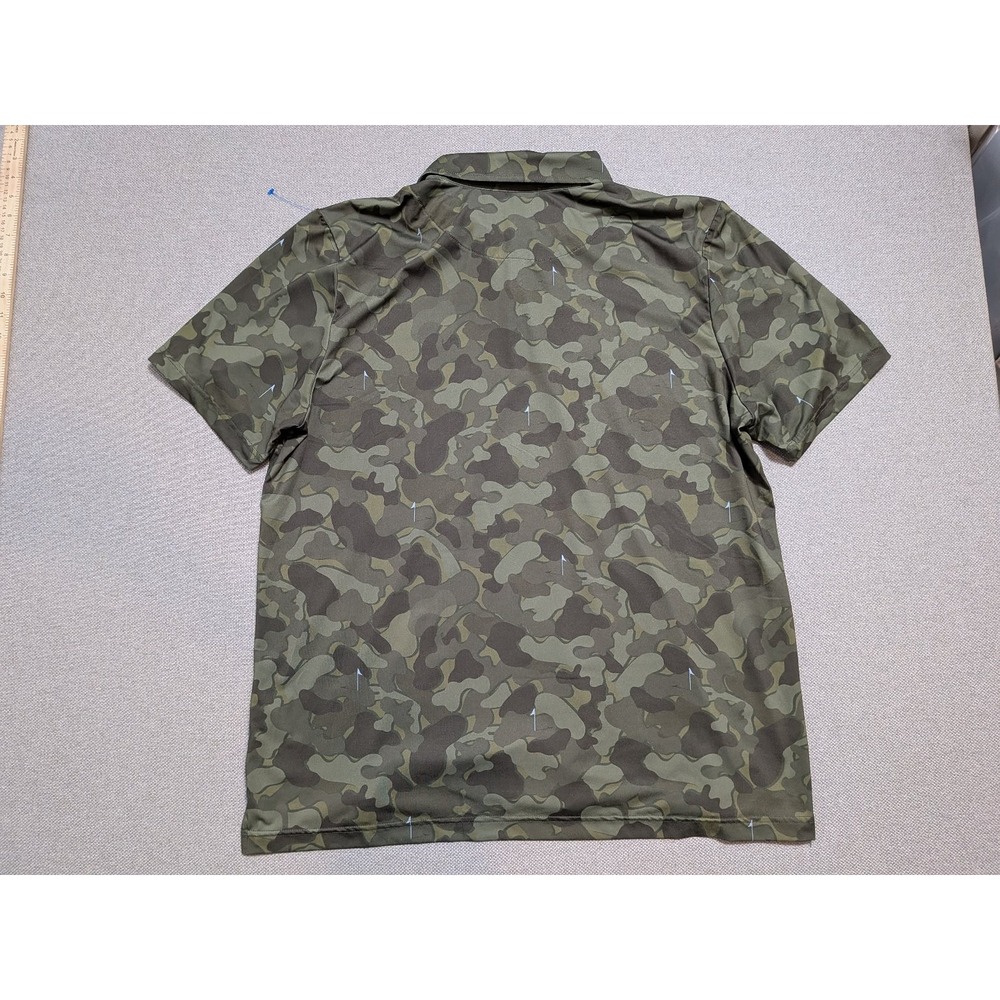 Good Good Mens XL Polo Camo Golf Flagpole Pattern Regular Stretch Fighting Par - Picture 2 of 7